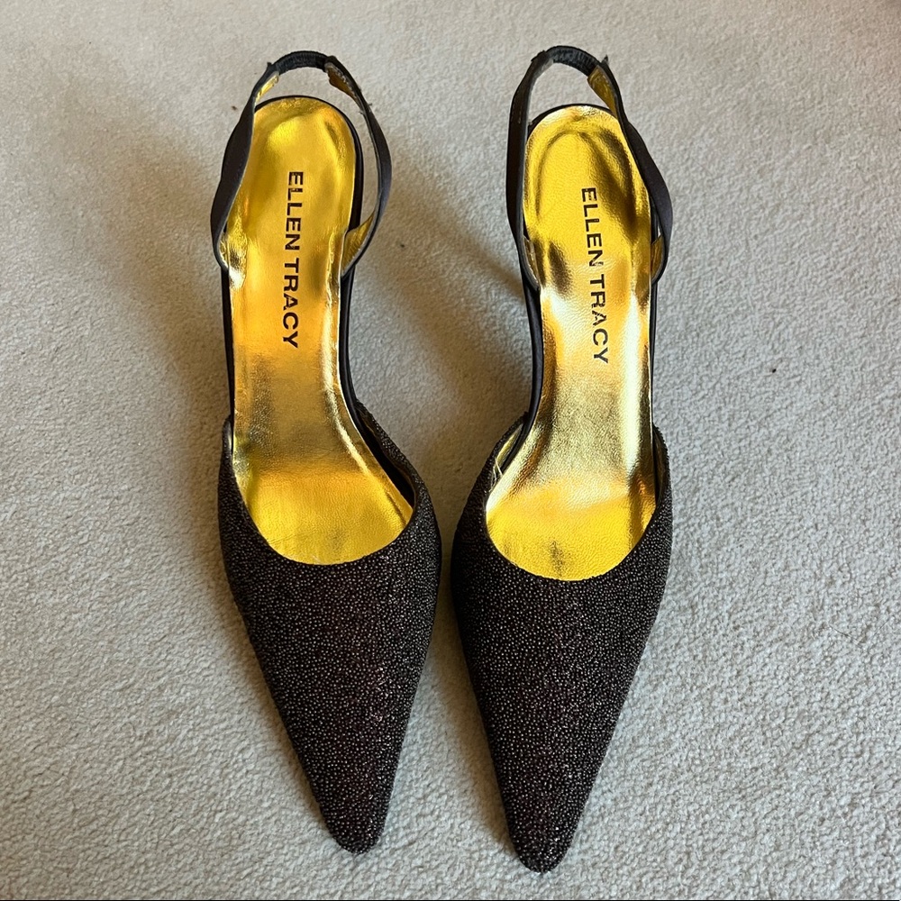 Ellen Tracy sparkly brown heels